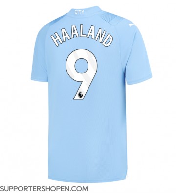 Manchester City Erling Haaland #9 Hemma Matchtröja 2023-24 Kortärmad